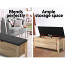 Artiss Storage Ottoman Blanket Box Leather Oak - RnR Galore