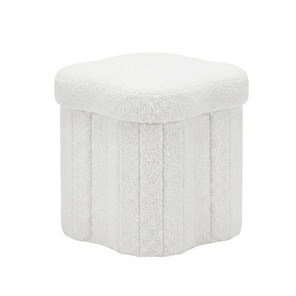 Artiss Storage Ottoman Foot Stool Foldable White - RnR Galore