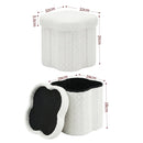 Artiss Storage Ottoman Foot Stool Foldable White - RnR Galore
