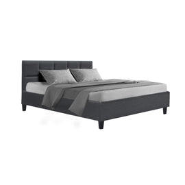 Artiss Tino Bed Frame Queen Size Charcoal Fabric - RnR Galore