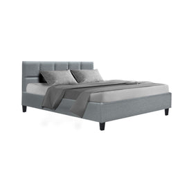 Artiss Tino Bed Frame Queen Size Grey Fabric - RnR Galore