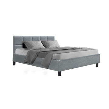 Artiss Tino Bed Frame Queen Size Grey Fabric - RnR Galore