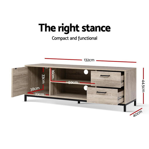 Artiss TV Cabinet Entertainment Unit 132cm Pine Tania - RnR Galore