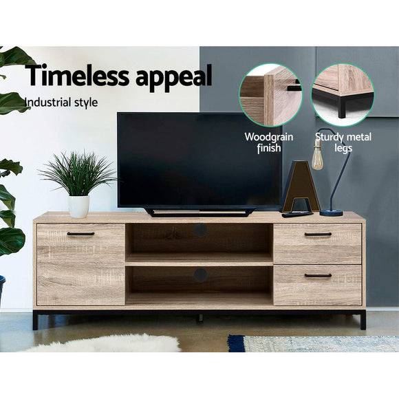 Artiss TV Cabinet Entertainment Unit 132cm Pine Tania - RnR Galore