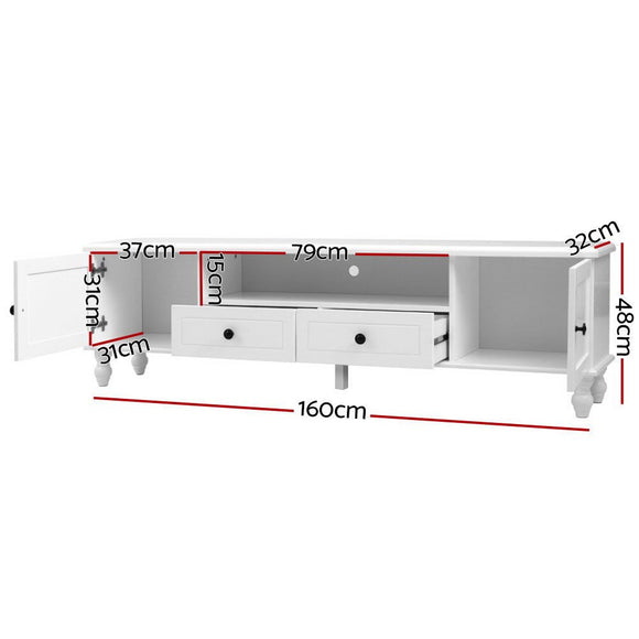Artiss TV Cabinet Entertainment Unit 160cm White Kubi - RnR Galore