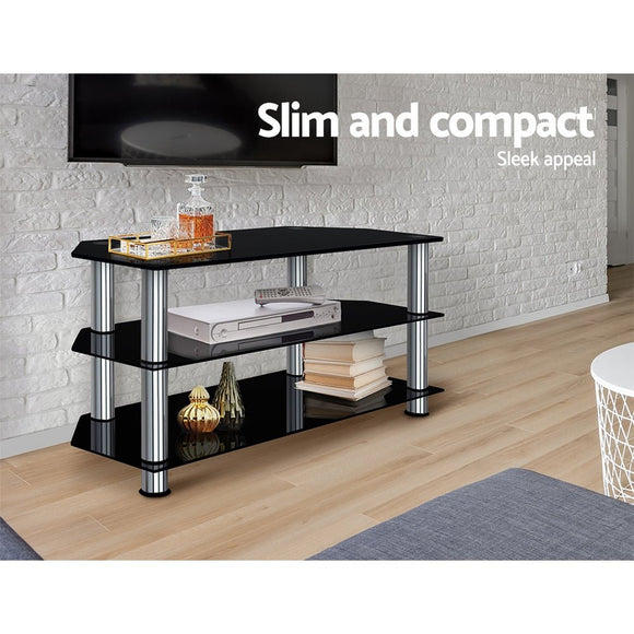 Artiss TV Stand 3 Tiers Storage Shelf Rack Tempered Glass Entertainment Unit - RnR Galore