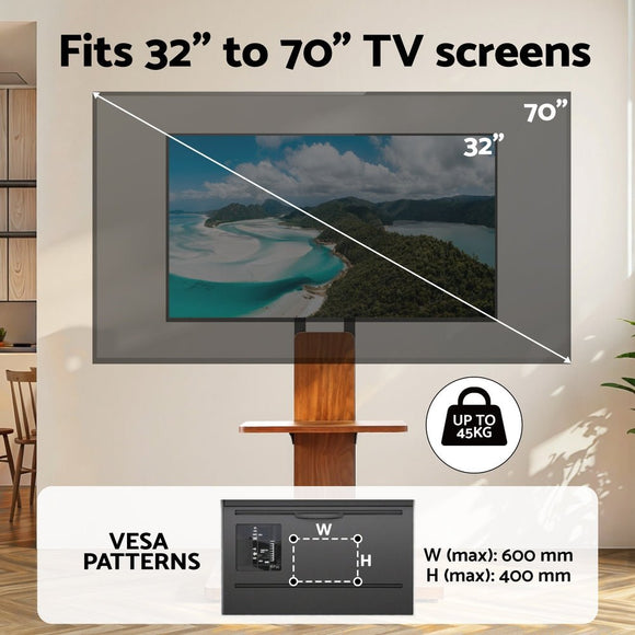 Artiss TV Stand 32 - 70" Wooden Tray Swivel Height Adjustable - RnR Galore