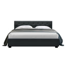 Artiss Vila Bed Frame Fabric Gas Lift Storage - Charcoal Queen - RnR Galore