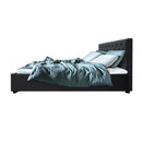 Artiss Vila Bed Frame Fabric Gas Lift Storage - Charcoal Queen - RnR Galore