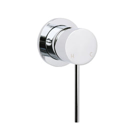 Bathroom Chrome Round Pin Lever Handle Hot Cold Water Tapware Shower Mixer Valve - RnR Galore