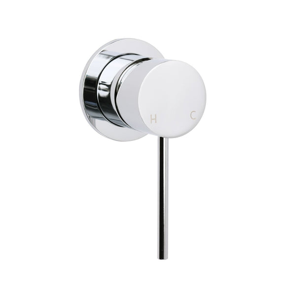 Bathroom Chrome Round Pin Lever Handle Hot Cold Water Tapware Shower Mixer Valve - RnR Galore