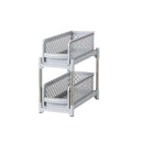 Bathroom Kitchen Sink Storage Rack Drawer Plastic Shelf Seasoning Holder - Grey - RnR Galore