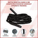 Battle Rope Dia 3.8cm x 9M length Poly Exercise Workout Strength Training - RnR Galore