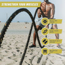 Battle Rope Dia 3.8cm x 9M length Poly Exercise Workout Strength Training - RnR Galore