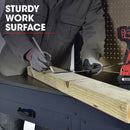 BAUMR - AG Steel Garage Workbench with LED Lights Pegboard Tool Storage Work Bench Workshop Table - RnR Galore