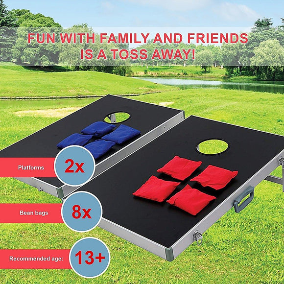 Bean Bag Toss Cornhole Game Set Aluminium Frame Portable Design - RnR Galore
