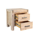 Bedside Table 2 drawers Night Stand Solid Wood Acacia Oak Colour - RnR Galore
