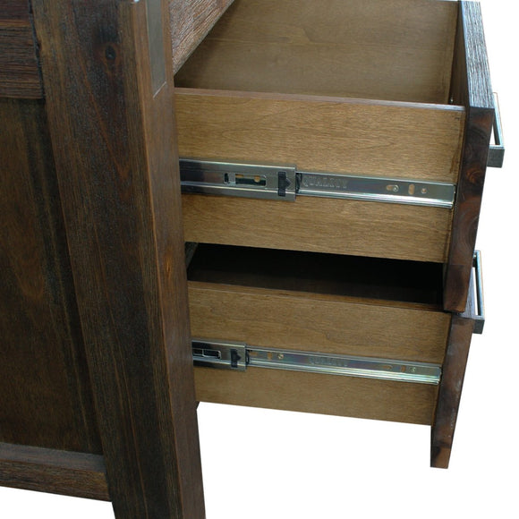 Bedside Table 2 drawers Night Stand Solid Wood Acacia Storage in Chocolate Colour - RnR Galore
