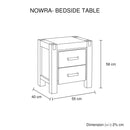 Bedside Table 2 drawers Night Stand Solid Wood Acacia Storage in Chocolate Colour - RnR Galore