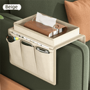 Beige Foldable Sofa Armrest Organizer With 3 - Zones - 20kg Load Capacity, Thickended Oxford Cloth Storage Bag for Dorms, Cars & Living Rooms - RnR Galore