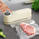beige.USB Rechargeable Portable Vacuum Sealer, includes sealing bags and a rapid vacuum pump. Space - saving design, suitable for vacuum packing snacks, meat, fruits, and vegetables for food preservation. - RnR Galore