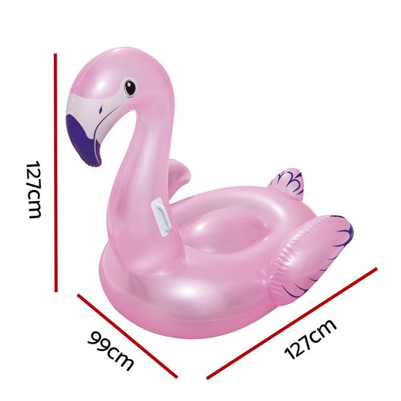 Bestway Kids Flamingo Rider Ride On Float Floating Seat Pool Lounger 1.27Mx1.27M - RnR Galore