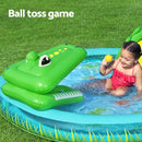 Bestway Kids Inflatable Splash Play Pool with Slide Ball Crocodile Fishing Net - RnR Galore