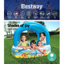 Bestway Kids Pool 140x140x114cm Inflatable Swimming w/ Canopy Play Pools 265L - RnR Galore
