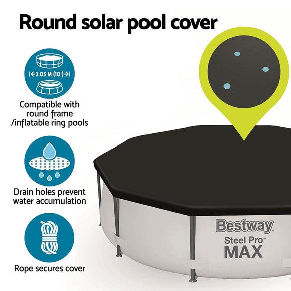 Bestway Pool Cover Fits 3.05m Round Above Ground Swimming Pool PVC Blanket - RnR Galore