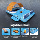 Bestway Pool Float Island Inflatable Lounge 6 - person Raft Seat Canopy - RnR Galore