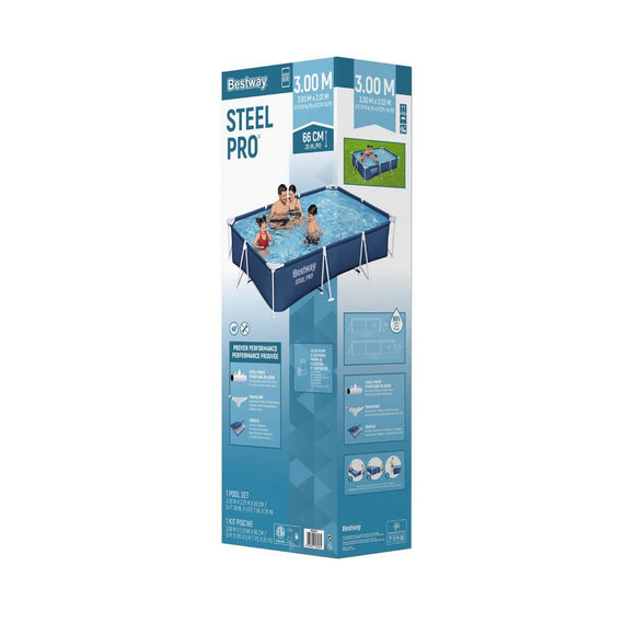 Bestway Swimming Pool 221x150x43cm Steel Frame Above Ground Pools 1200L - RnR Galore