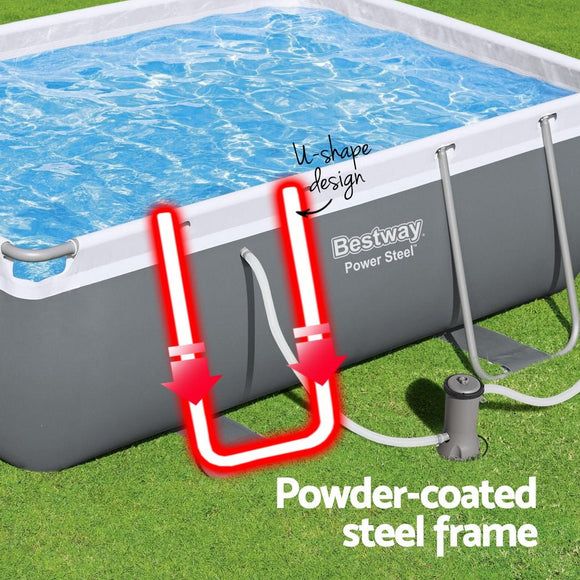 Bestway Swimming Pool 282x196x84cm Steel Frame Above Ground Pools Filter Pump 3662L - RnR Galore
