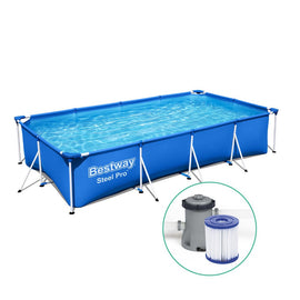 Bestway Swimming Pool 400x211x81cm Steel Frame Above Ground Pools w/ Filter Pump 5700L - RnR Galore