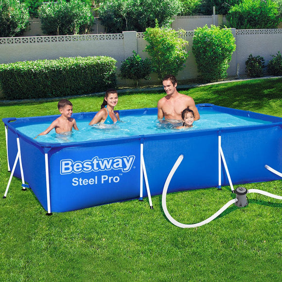 Bestway Swimming Pool 400x211x81cm Steel Frame Above Ground Pools w/ Filter Pump 5700L - RnR Galore