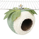 Bird Nest Parrot Nest Coconut Shell Braided Twine Colourful Cage Hanging Bed - White - Brown - Screw Model - RnR Galore