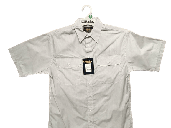 BISLEY SHORT SLEEVE SHIRT Everyday Casual Business Work Cotton Blend Check - BS2484_VHIG (HIG) - S - RnR Galore