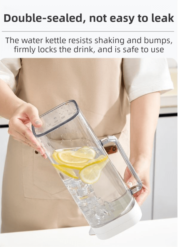Black 2000ML Leak - Proof Flip - Top Cool Water Pitcher for Refrige Door - Cold/Heat - Resistant Stylish Iced Tea Fruit Infuser Kettle - RnR Galore