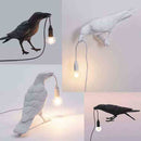 Black Bird Standing Shape Nordic Resin Bird Wall Lamp - Creative Animal Bedside Decorative USB Night Light, Stylish Bird Perched Lamp for Bedroom and Living Room - RnR Galore