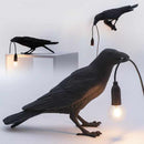 Black Bird Standing Shape Nordic Resin Bird Wall Lamp - Creative Animal Bedside Decorative USB Night Light, Stylish Bird Perched Lamp for Bedroom and Living Room - RnR Galore