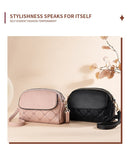 Black Chic Quilted Crossbody Bag - Multi - Compartment PU Leather Shoulder Purse - RnR Galore