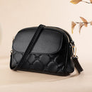Black Chic Quilted Crossbody Bag - Multi - Compartment PU Leather Shoulder Purse - RnR Galore