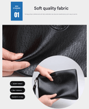 Black Classic Men's PU Leather Clutch Bag - Slim Business Wristlet & Travel Pouch - RnR Galore
