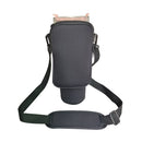 Black Crossbody Tumbler Carrier with Detachable Wallet Pouch and Adjustable Strap - RnR Galore