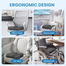 Black Ergonomic Memory Foam U - Shaped Seat Cushion - Breathable Orthopedic Pressure Relief Pillow with ZIpper Cover & Handle (45 x 36 CM) - RnR Galore