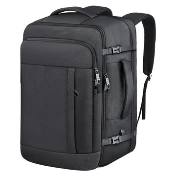 Black Expandable 17 - Inch Laptop Travel Backpack with USB Port - Durable TSA Friendly Carry - on Luggage Bag - RnR Galore