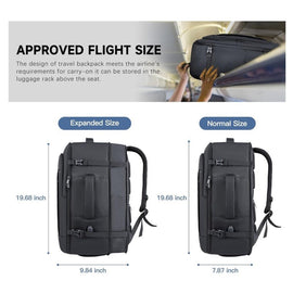Black Expandable 17 - Inch Laptop Travel Backpack with USB Port - Durable TSA Friendly Carry - on Luggage Bag - RnR Galore
