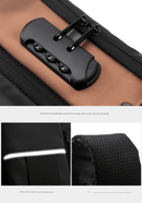 Black Gold Modern Anti - Theft Sling Bag for Men - Crossbody Backpack with USB Port & Combination Lock - RnR Galore