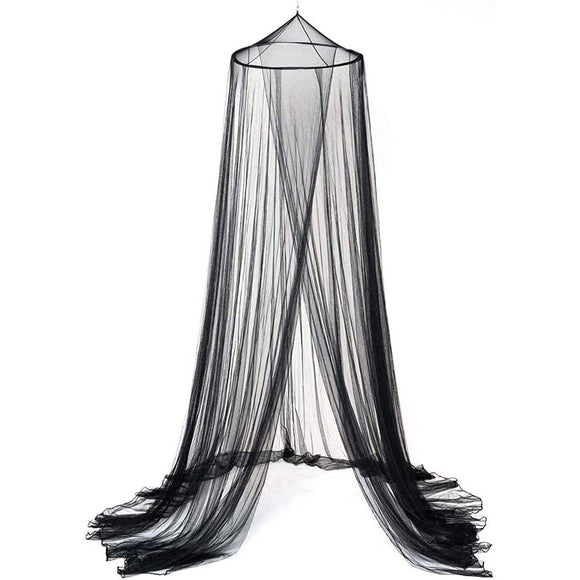 Black Hanging Princess Bed Canopy Mosquito Net - Dome Bedding for Dorm Rooms & Bedrooms (Fits 1.5m - 1.8m Beds) - RnR Galore