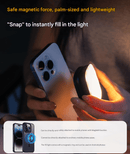 Black Magnetic Foldable Selfie Light with Mirror - Rechargeable LED Fill Light for iPhone & Android Vlogging(Mobile phone is a shooting prop and is not included) - RnR Galore