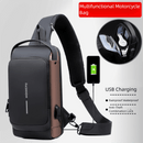 Black Men's Anti - Theft Crossbody Sling Bag with USB Charging Port & Combination Lock - RnR Galore